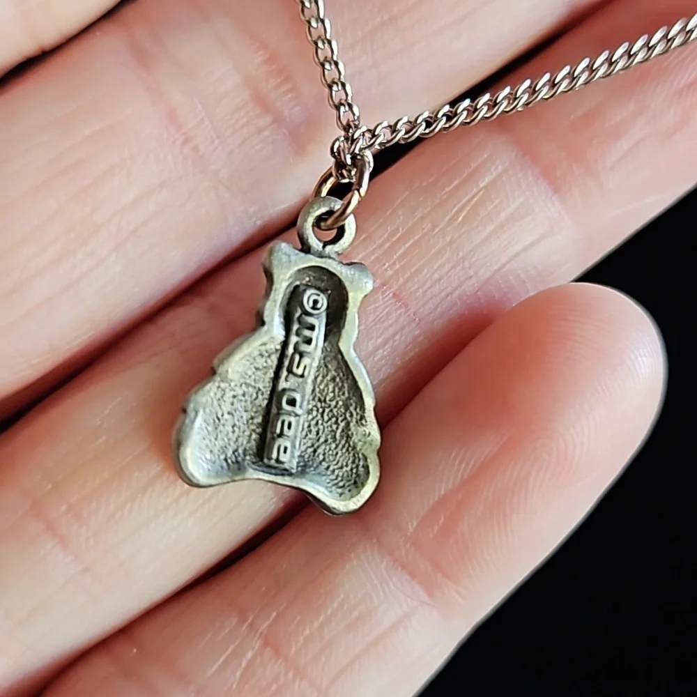 Vintage Ms Dee silver teddy bear necklace earrings and pin - Picture 4 of 6